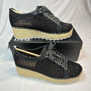 .N.C. Blk Glitter Espadrille Platform Sneakers | Women’s 8.5M‎ | Rope Sole